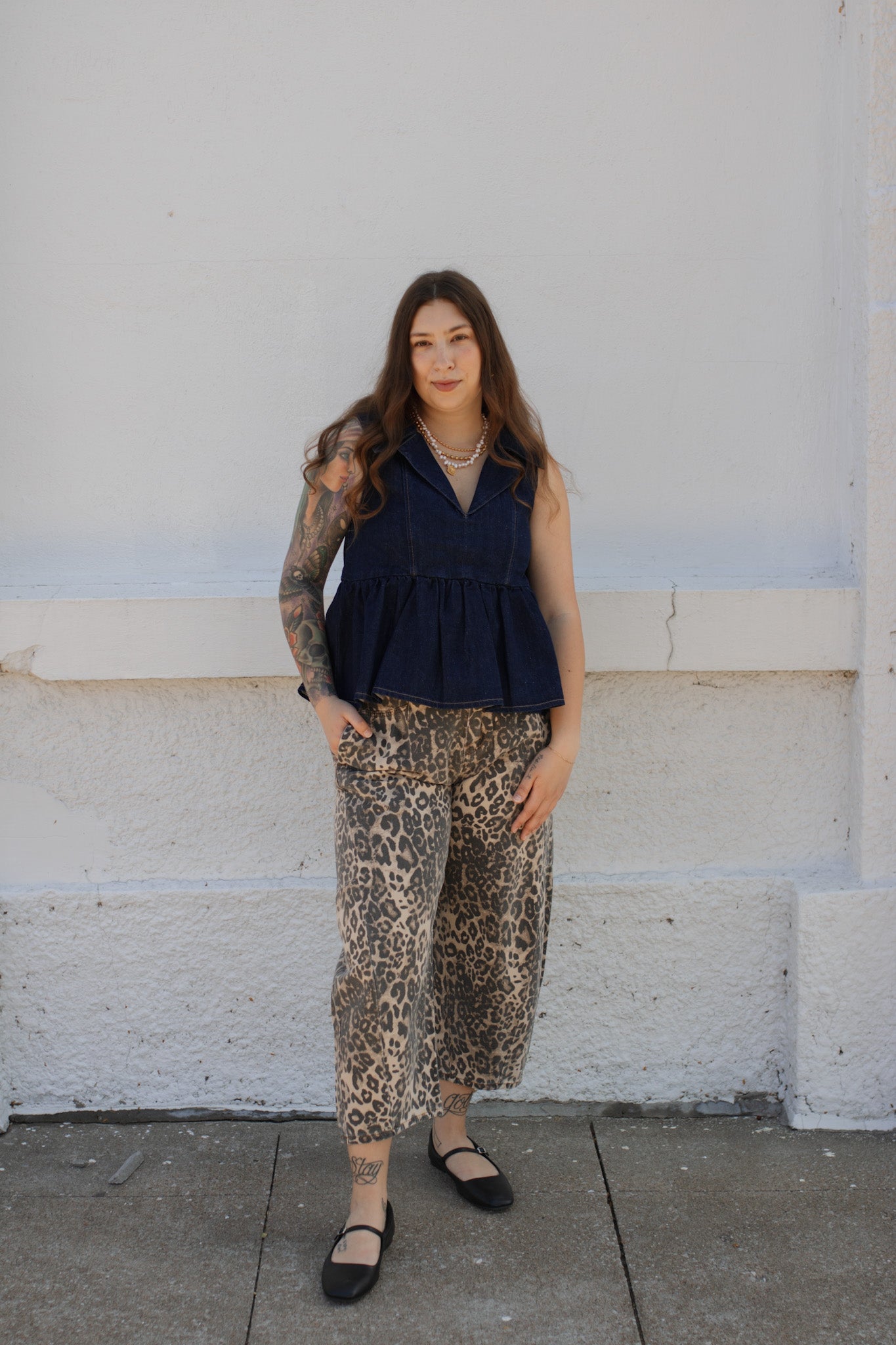 Jada Denim Peplum Top
