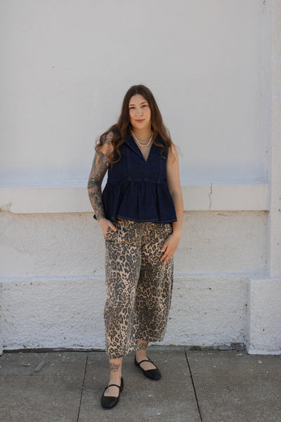 Jada Denim Peplum Top