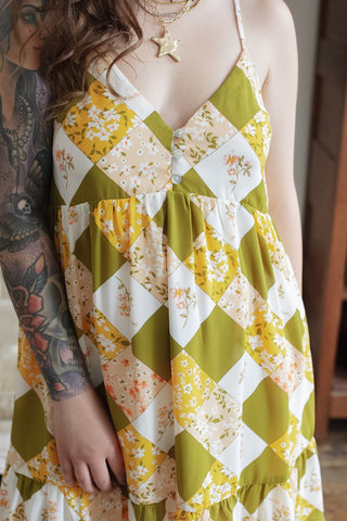 Poppy Patchwork Mini Dress