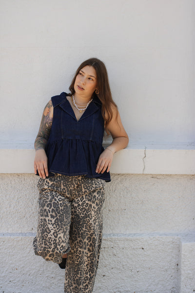 Jada Denim Peplum Top