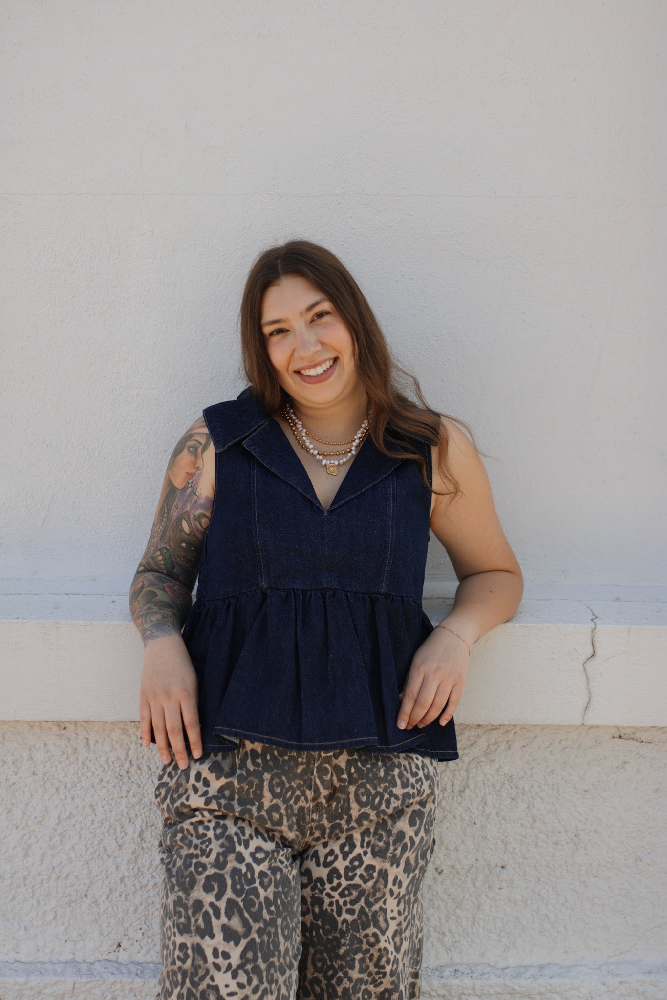 Jada Denim Peplum Top