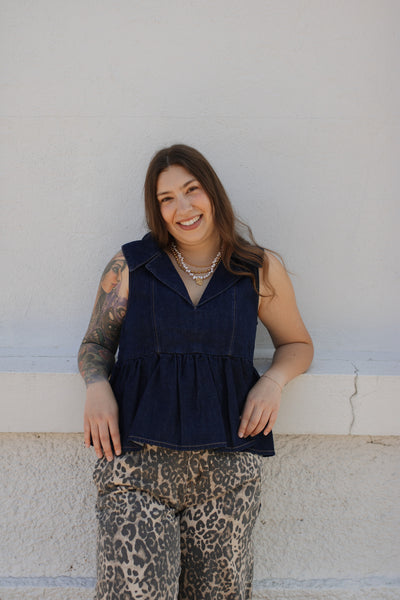 Jada Denim Peplum Top
