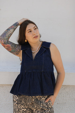 Jada Denim Peplum Top