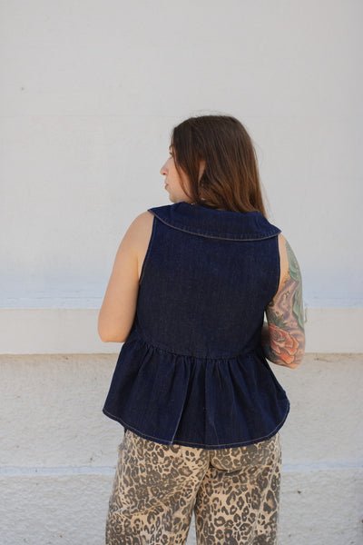 Jada Denim Peplum Top