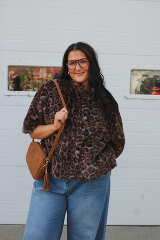 Blaire Faux Fur Leopard Capelet