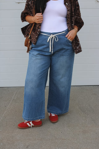 Bennett Drawstring Wide Leg Jeans