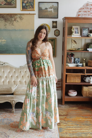 Sienna Satin Floral Maxi Dress