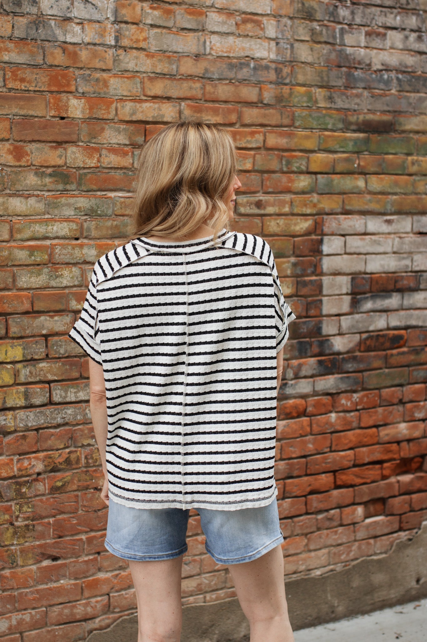 Millie Striped Oversized Short Sleeve Top