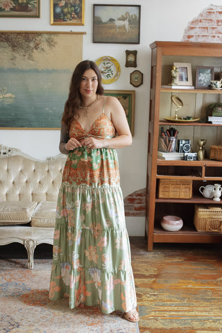 Sienna Satin Floral Maxi Dress
