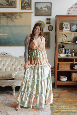 Sienna Satin Floral Maxi Dress