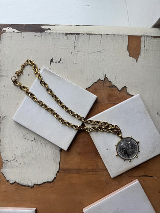 Love Each Other More Two-Tone Coin Necklace