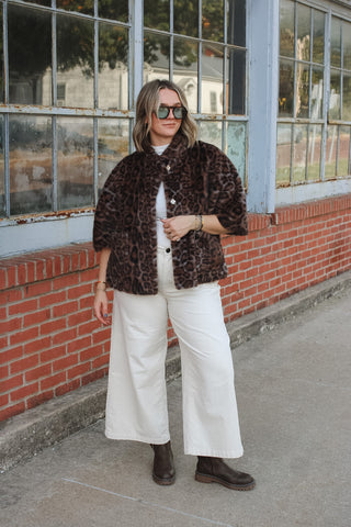 Blaire Faux Fur Leopard Capelet
