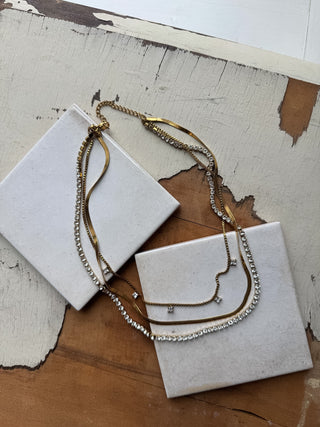 Mira Layered Tennis Necklace
