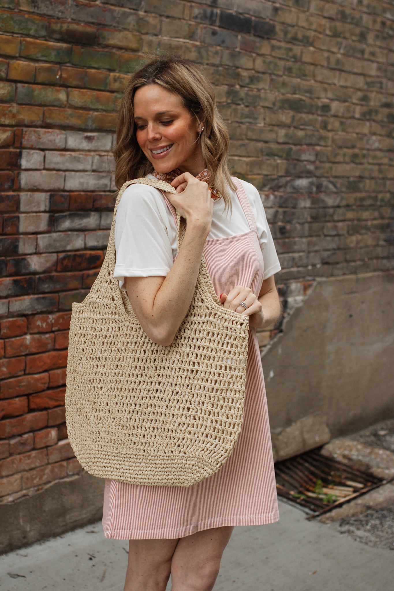Janelle Woven Shoulder Bag