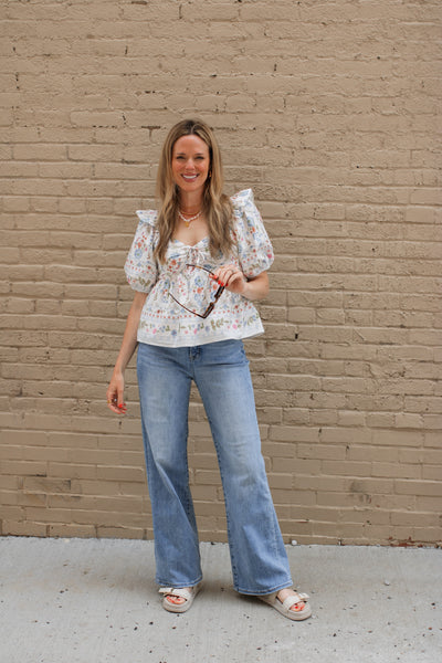 Demi Floral Puff Sleeve Blouse