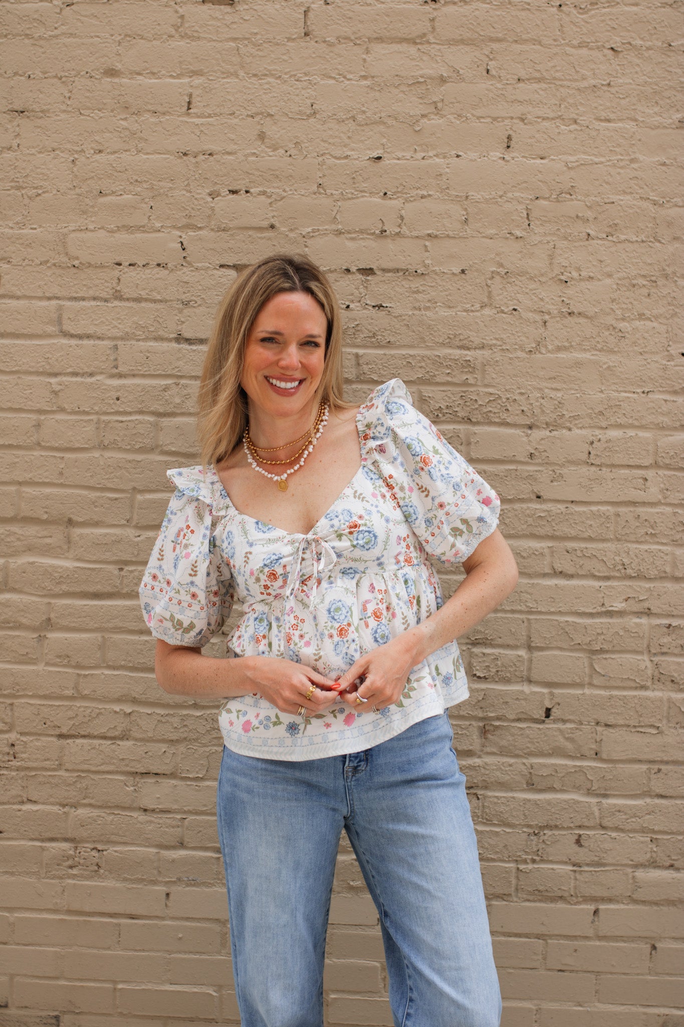 Demi Floral Puff Sleeve Blouse
