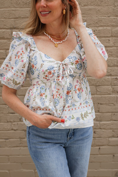 Demi Floral Puff Sleeve Blouse