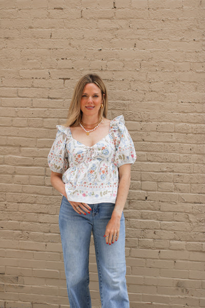 Demi Floral Puff Sleeve Blouse