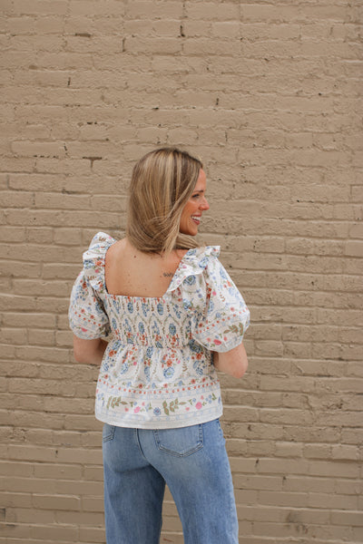 Demi Floral Puff Sleeve Blouse