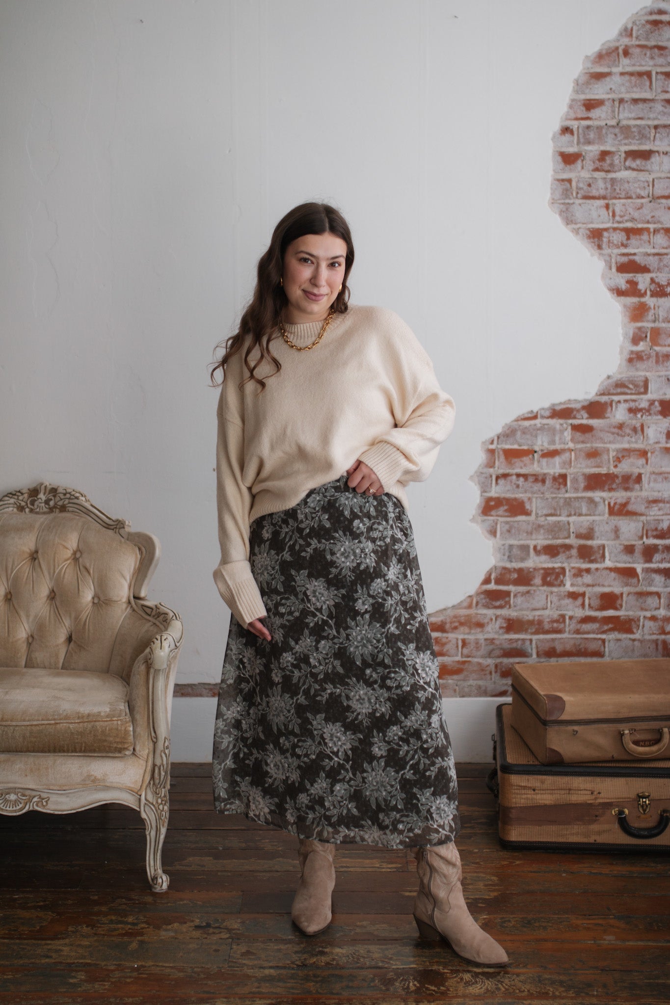 Odette Botanical Garden Midi Skirt