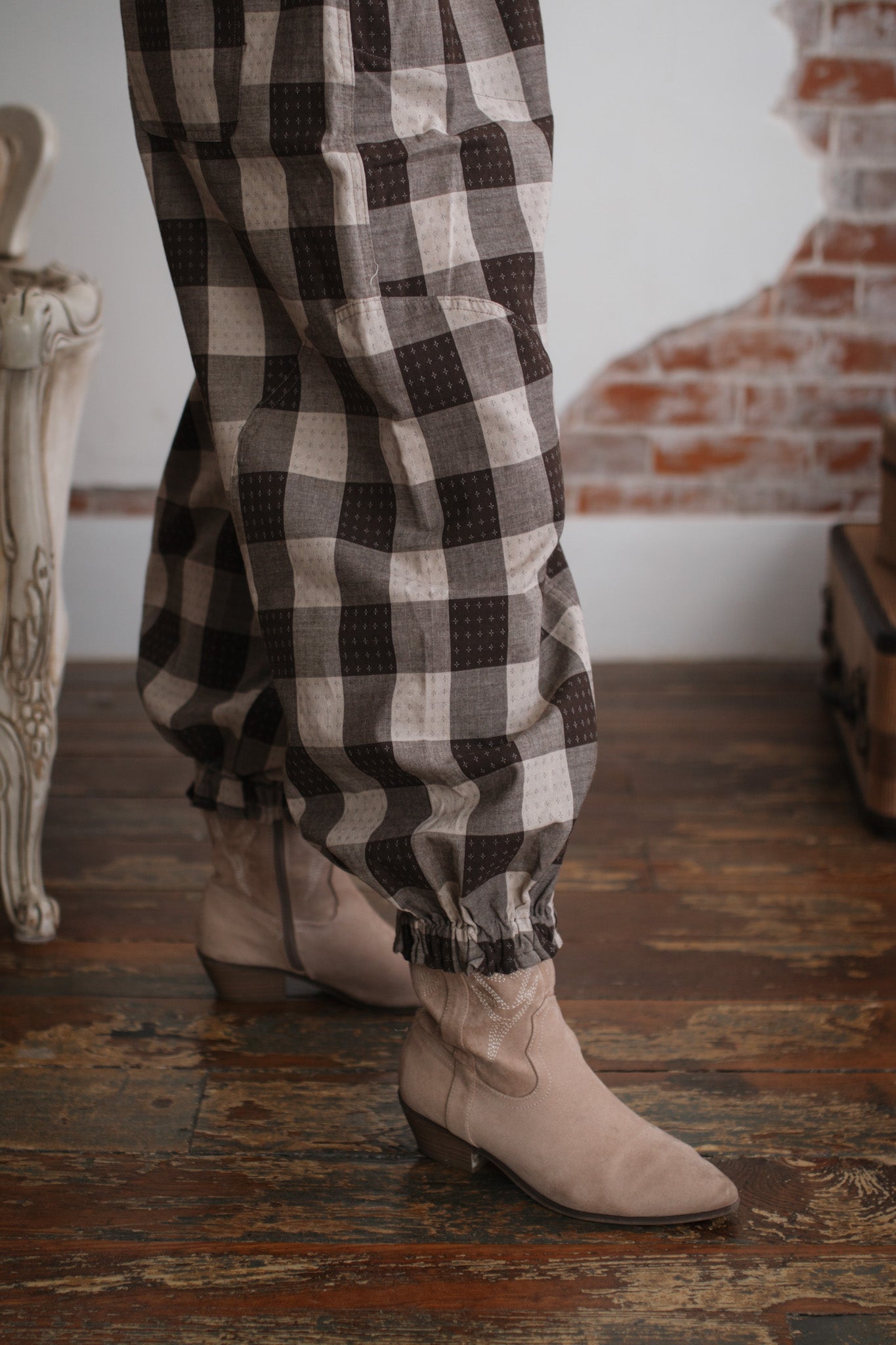 Marlowe Check Taper Pants