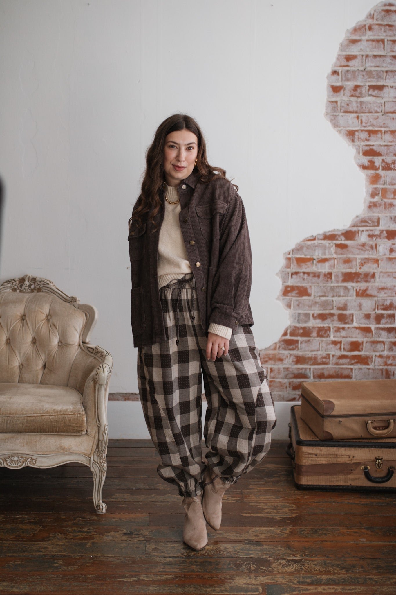 Marlowe Check Taper Pants