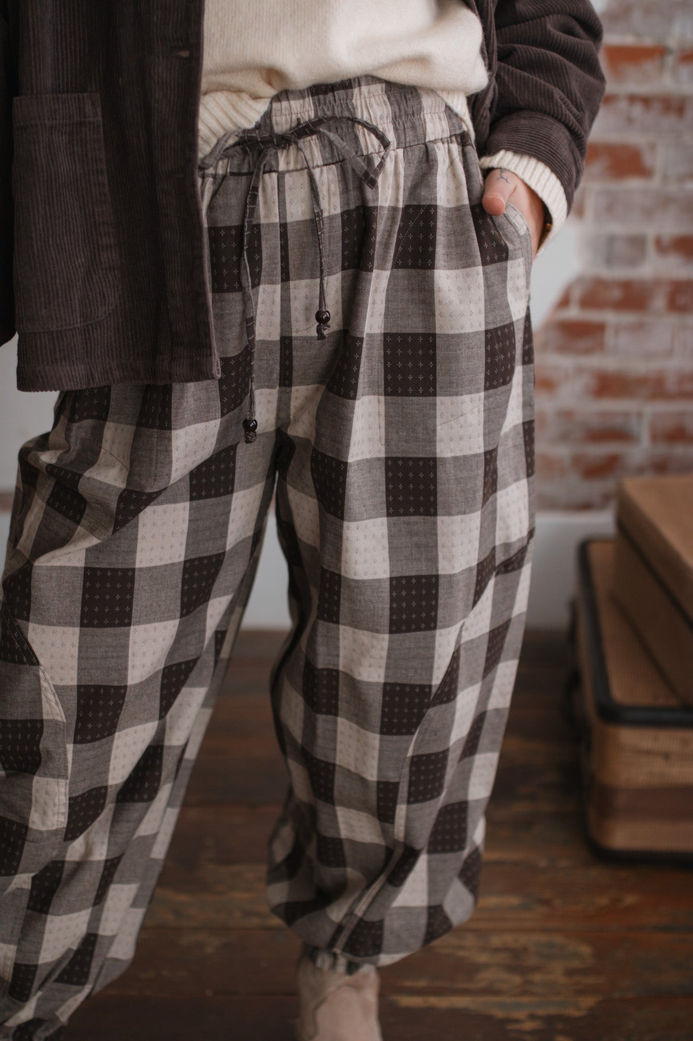 Marlowe Check Taper Pants