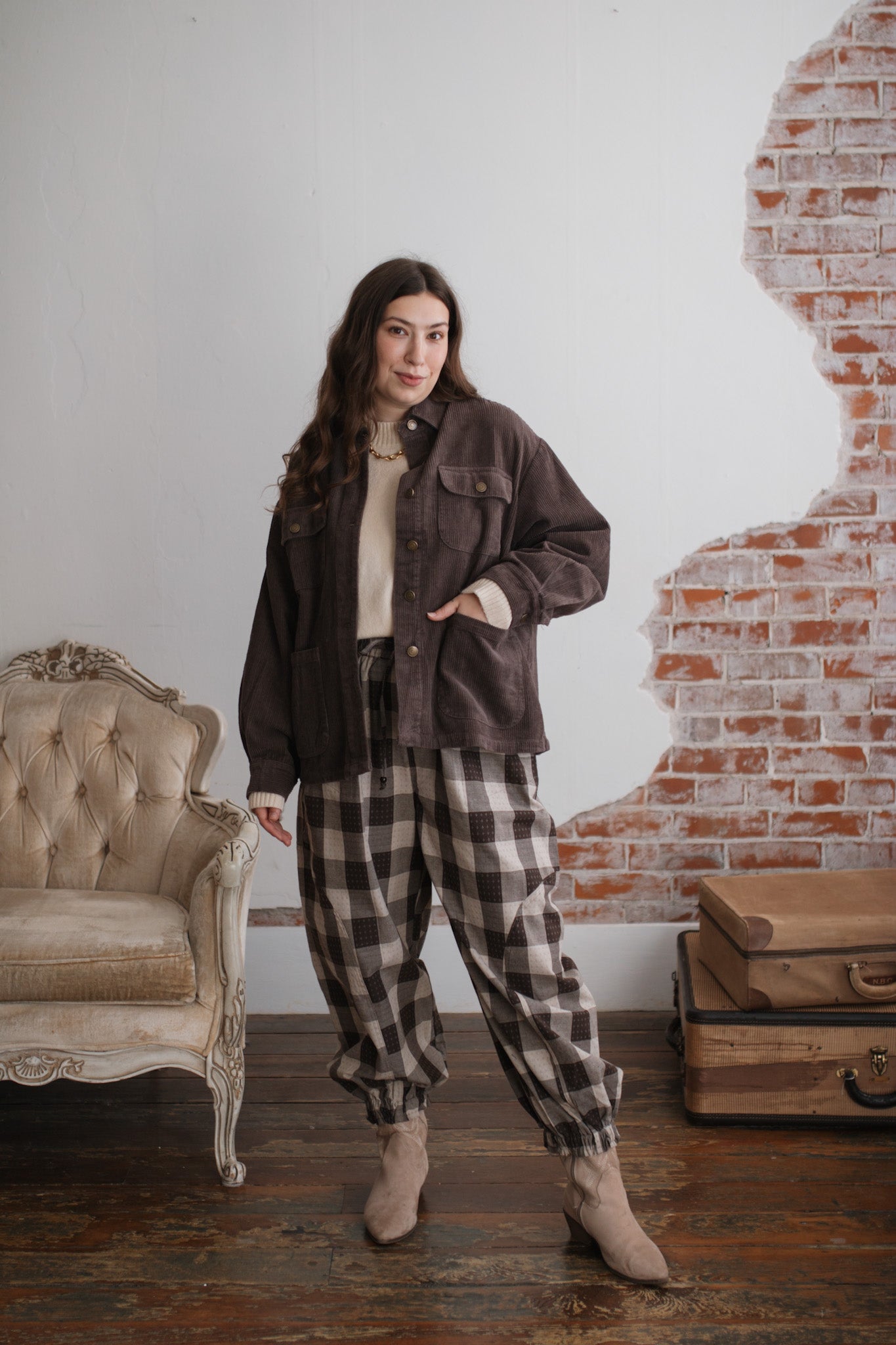 Marlowe Check Taper Pants