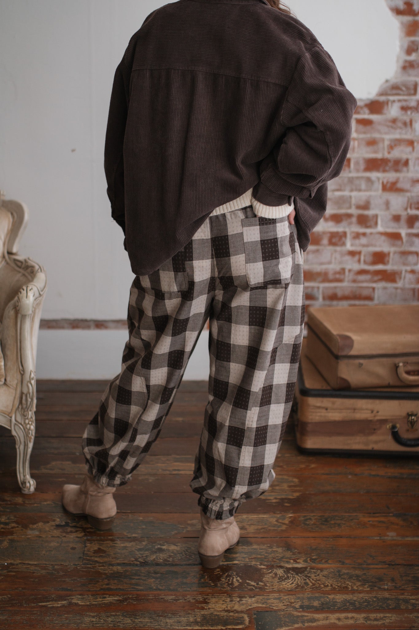 Marlowe Check Taper Pants