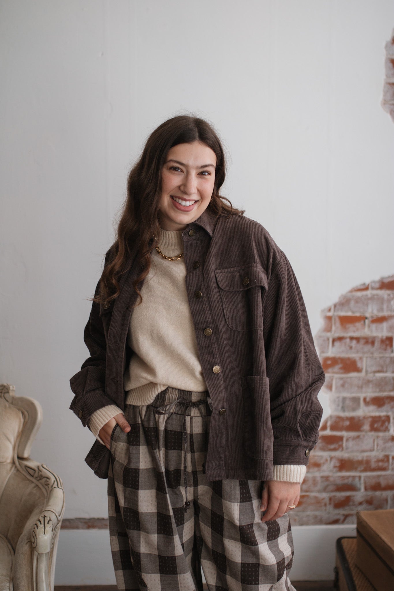 Coco Oversized Corduroy Pocket Jacket