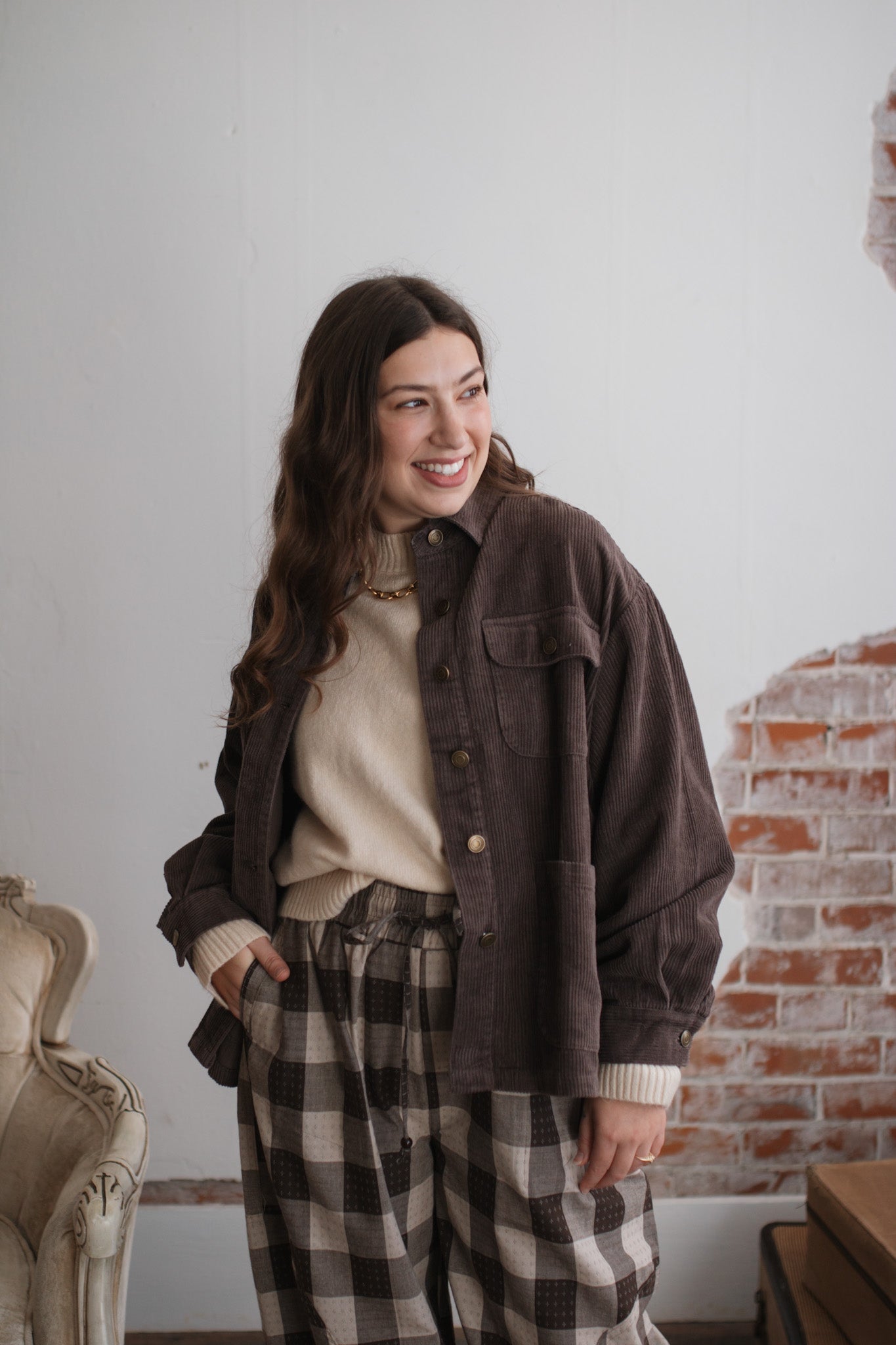 Coco Oversized Corduroy Pocket Jacket