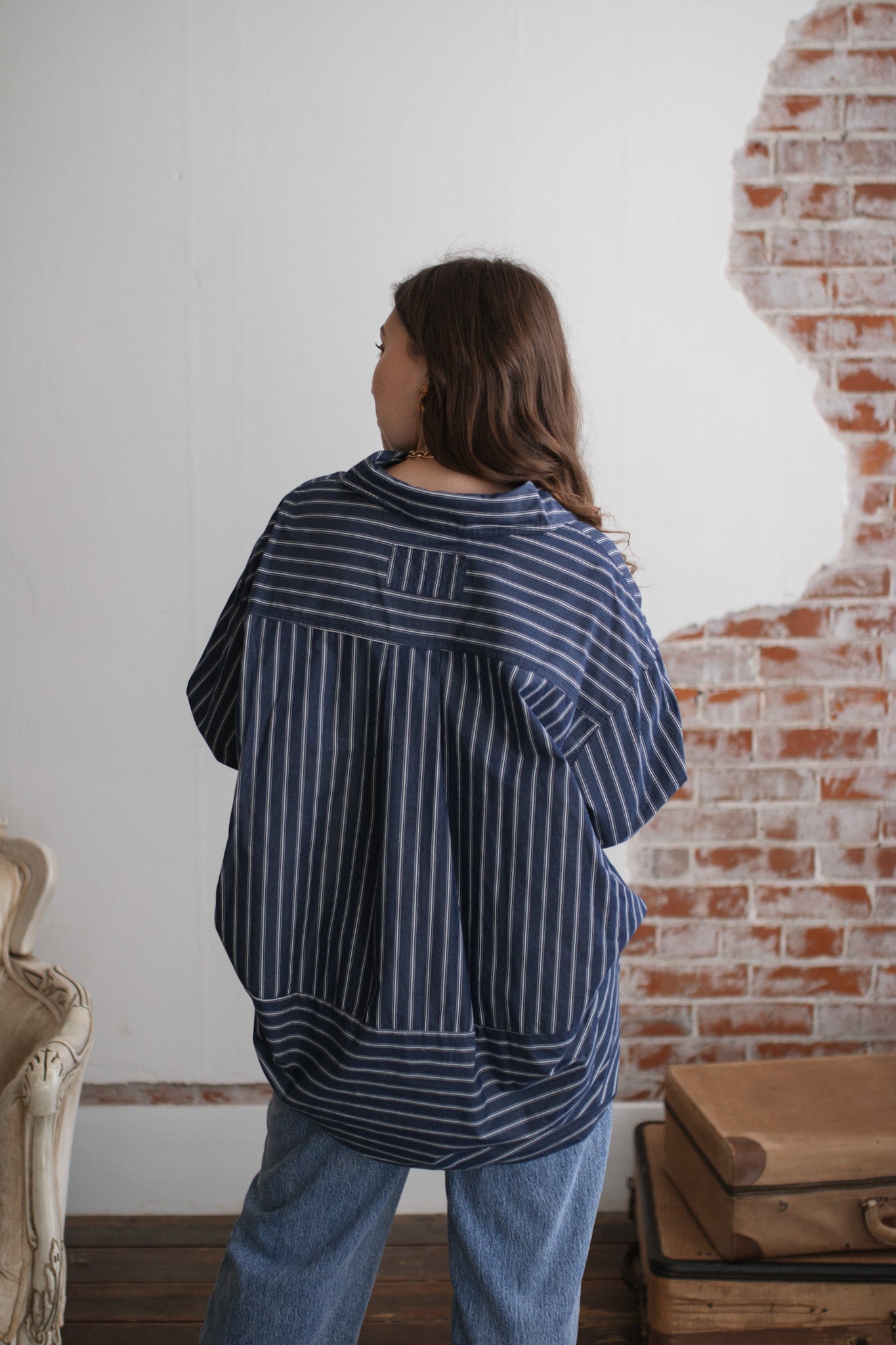 Zoe Striped Boyfriend Button Down