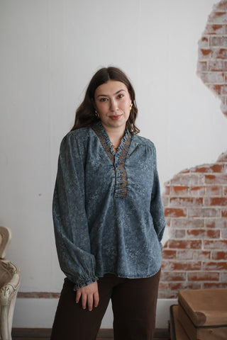 Avery Floral Stitch Top