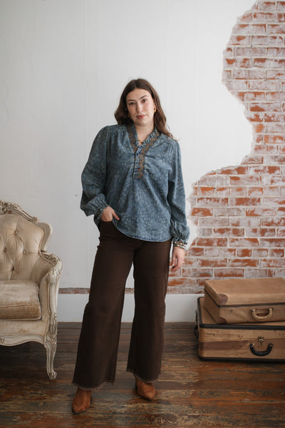 Avery Floral Stitch Top