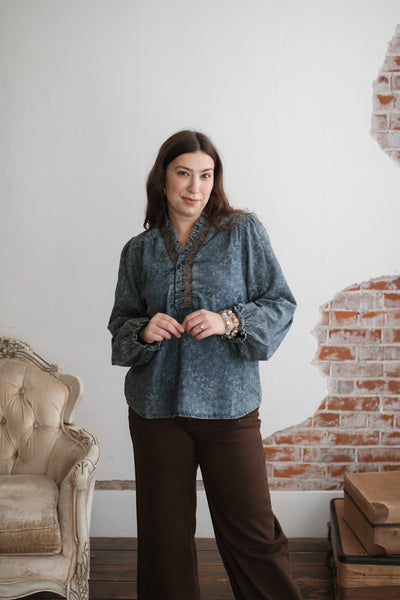 Avery Floral Stitch Top