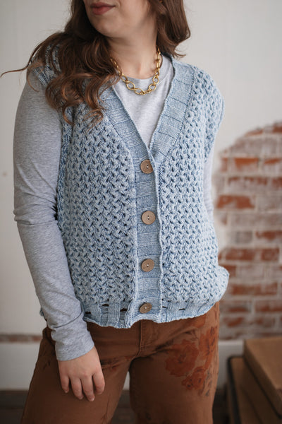 Lila Vintage Washed Knit Sweater Vest