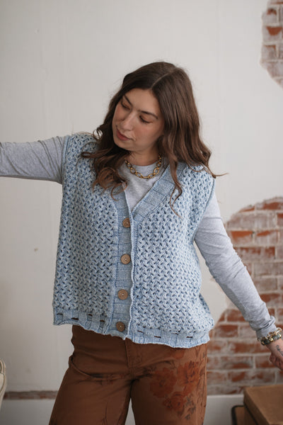 Lila Vintage Washed Knit Sweater Vest
