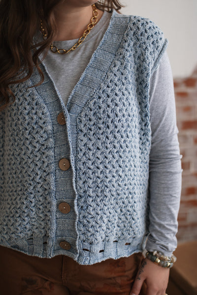 Lila Vintage Washed Knit Sweater Vest