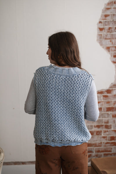 Lila Vintage Washed Knit Sweater Vest