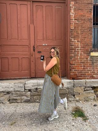 Carly Striped Midi Skirt