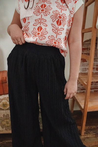 Always There Texture Wide Leg Pants