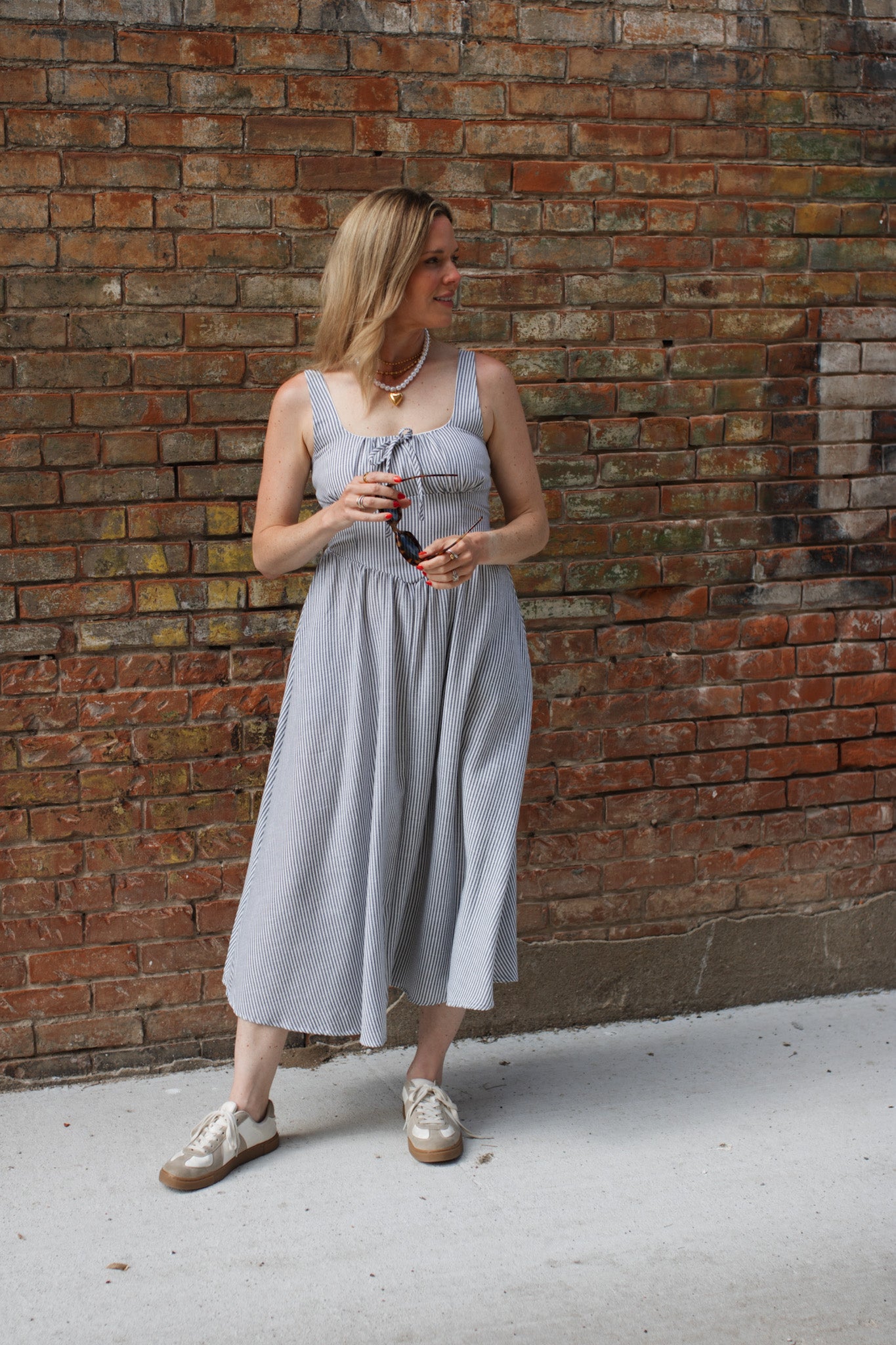 Amelia Striped Midi Dress