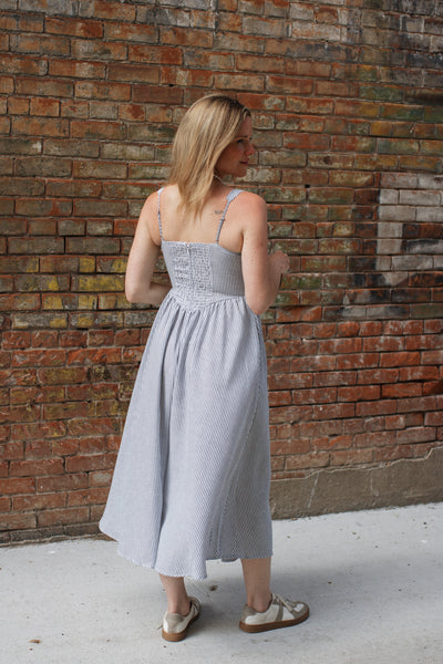 Amelia Striped Midi Dress
