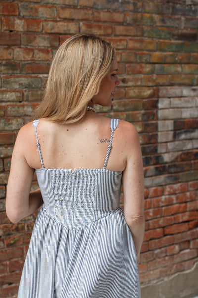 Amelia Striped Midi Dress
