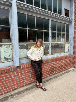 Elizabeth Micro Floral Corduroy Pants