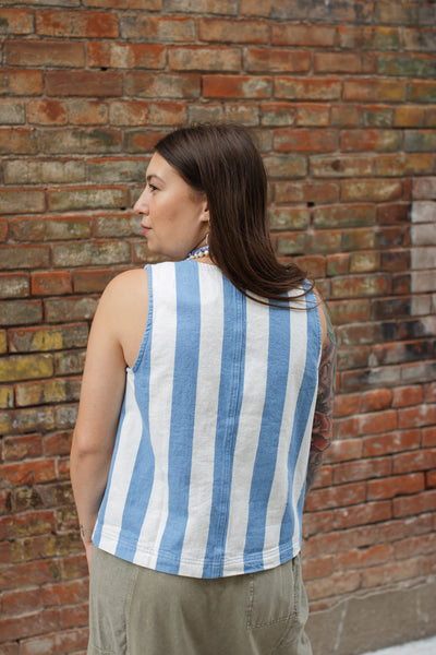 Hayden Striped Front Tie Vest