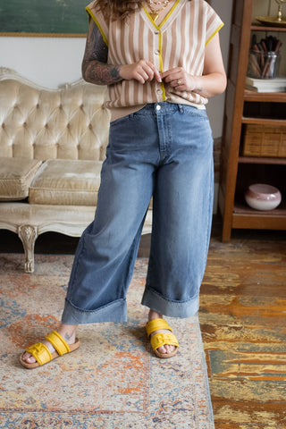 Holland Cuffed Wide Leg Barrel Jeans