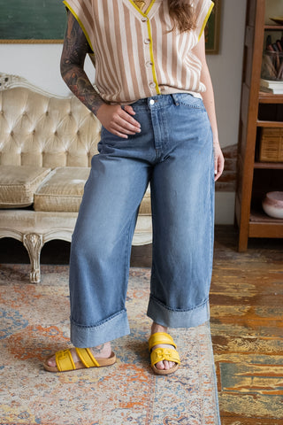 Holland Cuffed Wide Leg Barrel Jeans