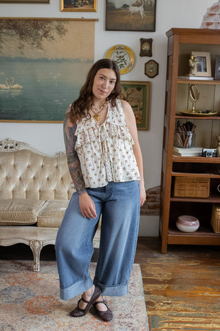 Holland Cuffed Wide Leg Barrel Jeans