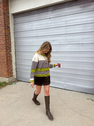 Lindsey Striped Knit Cardigan